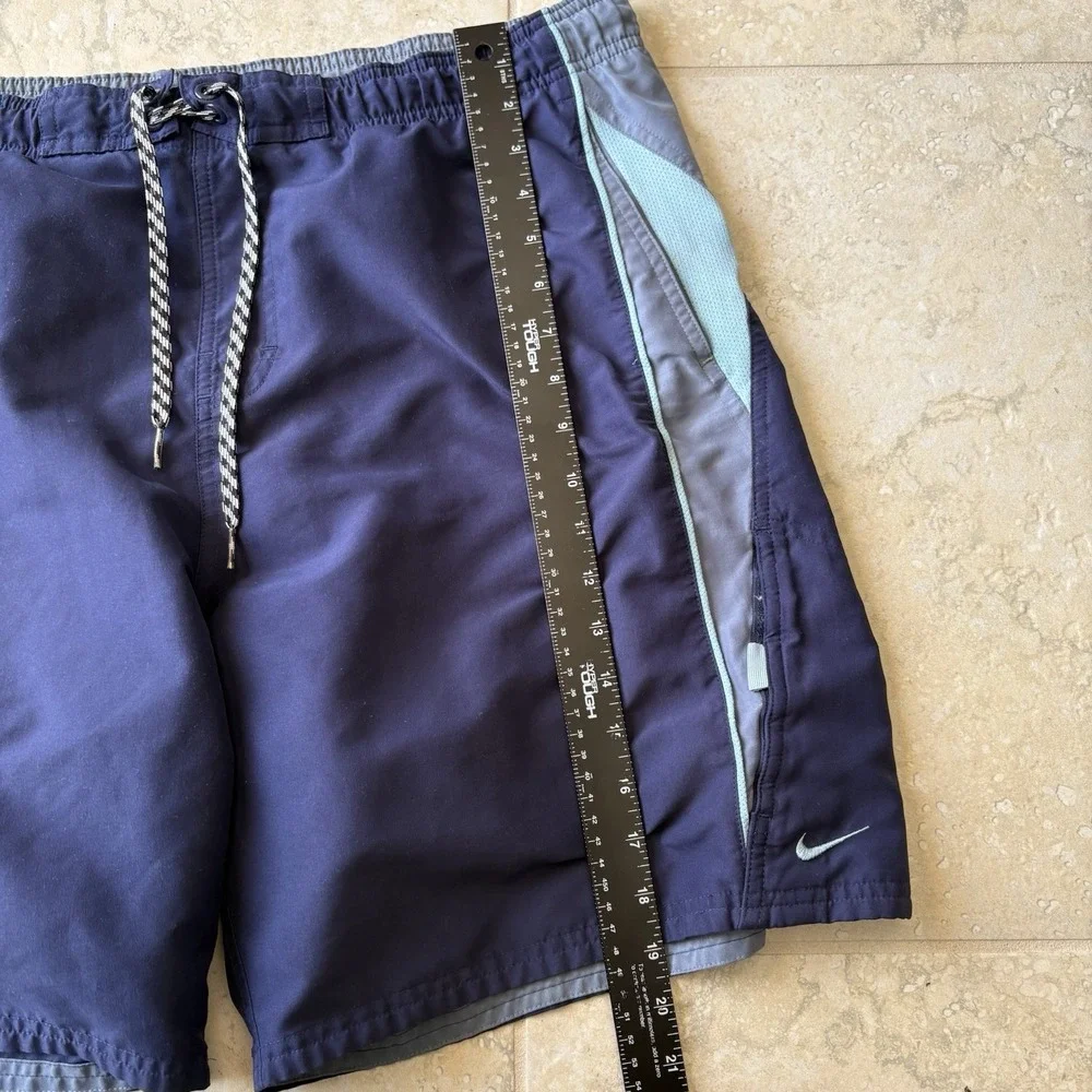 Nike Vintage 2000s Swim Shorts Mens Large Blue Boardshorts Trunks Y2K Beach